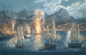 Die Engländer zerstören französische Schiffe in der Bucht von Sagone, Korsika am 30. April 1811 von Unknown artist