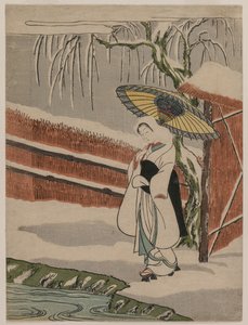 Die Reiherjungfrau unter einem Weidenbaum stehend von Unknown artist