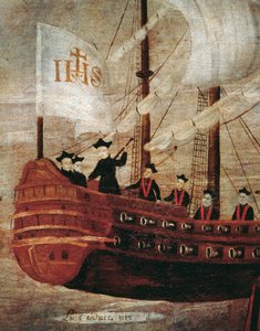 Die Jesuiten kommen mit dem Schiff vor der Küste von Neugranada an von Unknown artist