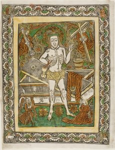 Der Mann der Schmerzen mit vier Engeln von Unknown artist