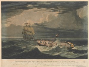Das melancholische Schiffswrack der Frances Mary von St. Johns... das Erscheinungsbild am 7. März 1826 von Seiner Majestät Fregatte die Blonde... von Unknown artist