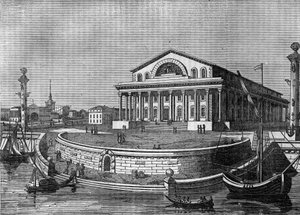 Die Börse von St. Petersburg in Russland im Jahr 1836.