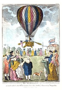 Der Heißluftballon beim Aufstieg mit Mr. Lunardi vom Artillerieplatz, 15. September 1784 von Unknown artist