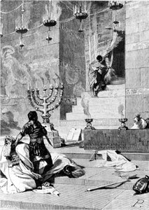 Die Eroberung Jerusalems durch Titus um 80 n. Chr. Gravur des 19. Jahrhunderts von Unknown artist
