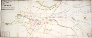 Die Stadt und Vororte von Dublin von Kilmainham bis Rings-End, wo die Flüsse, Straßen, Gassen, Kirchen, Tore usw. genau beschrieben sind, 15. November 1673