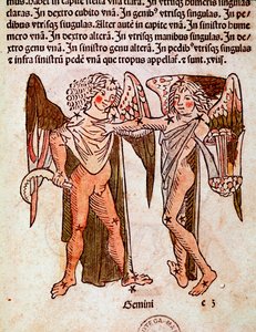 Das Sternbild der Zwillinge (Detail) aus „Poeticon astronomicon“ von Hyginus (1. Jahrhundert v. Chr.) von Unknown artist