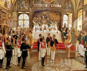Die Krönung von Zar Nikolaus II. in Moskau, Russland von Unknown artist