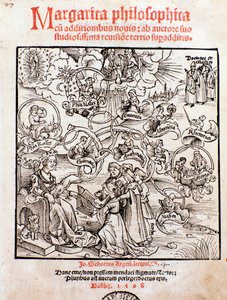 Die freien Künste: Trivium (Grammatik, Logik und Rhetorik) und Quadrivium (Arithmetik, Geometrie, Musik und Astronomie)