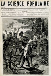 Die Märtyrer der Geographischen Wissenschaft: Tod von Captain Cook. Titelbild „La Science populaire“ vom 27. Mai 1880.
