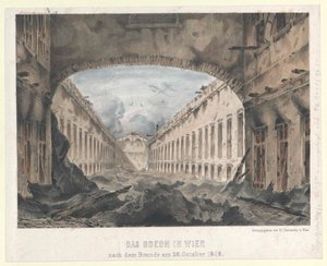Das Odeon in Wien nach dem Brand am 28. Oktober 1848 von Unknown artist