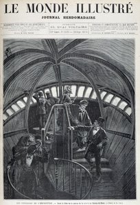 Der Besuch des Inneren des Kopfes der Freiheitsstatue auf der Weltausstellung - aus „The Illustrated World“ vom 28.09.1878 von Unknown artist