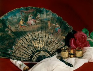 Theaterzubehör: Fächer und Fernglas. 18. Jahrhundert. Paris, dekorative Kunst von Unknown artist