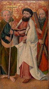 Drei Apostel mit Zepter, Krummsäbel und Kreuz