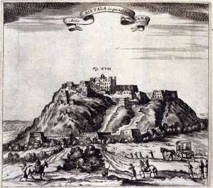 Tibet. Ansicht des Potala, Palast des Dalai Lama in Lhasa. „De China Monumenta“ von Athanasius Kircher (1601 - 1680), Jesuit, Orientalist und deutscher Gelehrter, Amsterdam 1667. von Unknown artist