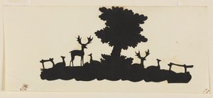 Baum mit Hirschen und Rehen von Unknown artist