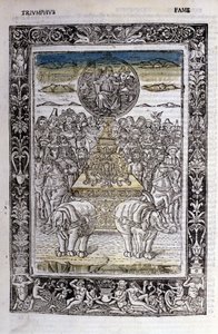 Triumph des Ruhms von Francesco Petrarca (Petrarca). Miniatur sd. Bibl. Trivulziana, Mailand von Unknown artist