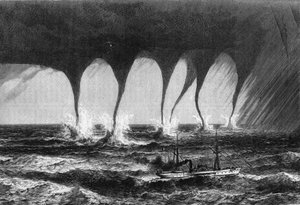 Trumbe beobachtet auf See von Herrn Coffinieres de Nordeck. Gravur im „Le Journal de la jeunesse“. von Unknown artist
