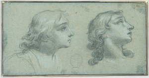 Zwei Ansichten des Kopfes eines Jugendlichen von Unknown artist