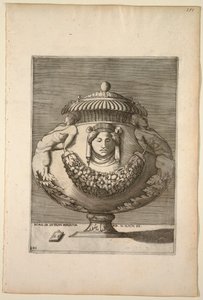 Vase dekoriert mit Figuren, Ranken und Girlanden, 1543