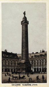 Vendôme-Säule auf dem gleichnamigen Platz in Paris. Chromolithographie des späten 19. Jahrhunderts von Unknown artist