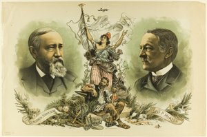 Siegesporträts von Benjamin Harrison und Levi P. Morton, aus Judge von Unknown artist
