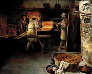 Ansicht aus dem Inneren einer Bäckerei. Anonymes Gemälde des 18. Jahrhunderts von Unknown artist