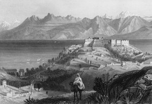 Ansicht von Candle und Chaine des Atlas im 19. Jahrhundert, Stadt von der französischen Armee 1833 eingenommen, in „L