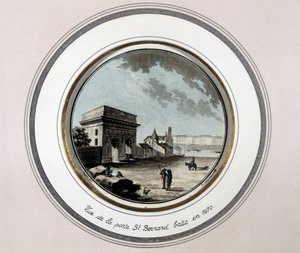 Ansicht des St. Bernard Tores, erbaut 1670 - Gravur von Unknown artist