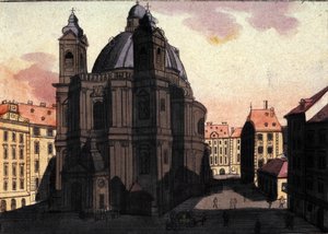 Ansicht des Petersplatzes und der Kirche in Wien, Österreich, Gravur von 1820 von Unknown artist