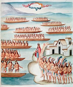 Ansicht von Tlatelolco, umgeben von der Lagune, Mexiko