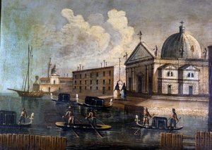 Blick auf die Lagune von Venedig und Gondeln. Anonym. 18. Jahrhundert. von Unknown artist