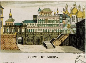 Ansicht des Kremls, Moskau, Russland aus Reisen von St. Petersburg nach Deutschland von Georg Reinbeck, Druck von Unknown artist