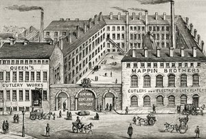 Ansicht der Mappin Brothers Besteckfabrik in London (Detail) von Unknown artist