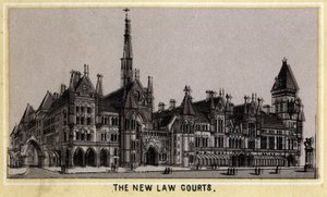 Ansicht des neuen Justizpalastes in London, England von Unknown artist