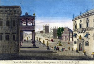 Ansicht des Vizekönigspalastes und eines Teils der Stadt Neapel im Jahr 1760 von Unknown artist