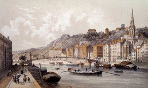 Ansicht der Stadt Lyon vom Quai Tilsitt von Unknown artist