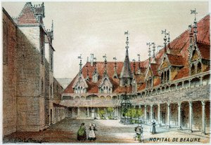 Ansicht des Hofes der Hospices de Beaune von Unknown artist