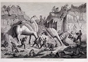 Ansicht der Ausgrabungen von Khorsabad (Khunsabad) (Ninive) - in „Rund um die Welt“ 2. Woche 1861