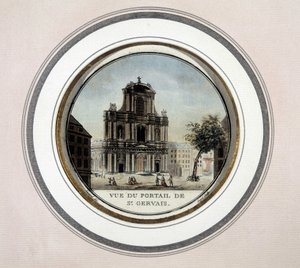 Ansicht des Tores von St. Gervais - Gravur von Unknown artist