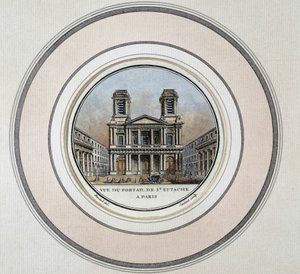 Ansicht des Portals von St. Eustache in Paris - Gravur von Unknown artist