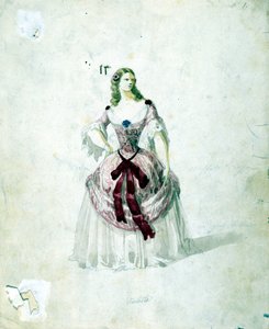 Violetta-Kostüm für die Oper „La Traviata“ von Giuseppe Verdi an der Scala 1855.