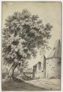 Ummauerte Dorf und Hoher Baum von Unknown artist