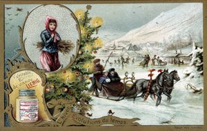 Winter - Real Liebig Fleischextrakt - Liebig Chromolithografie 19. Jahrhundert von Unknown artist