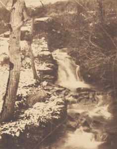 [Winterlandschaft mit Wasserfall und Bach]