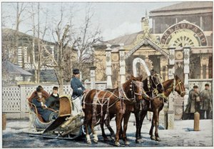 Winter-Troika in Moskau von Unknown artist