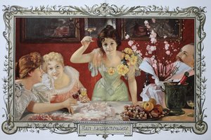 Frauen trinken Cocktails zusammen auf einer Party von Unknown artist