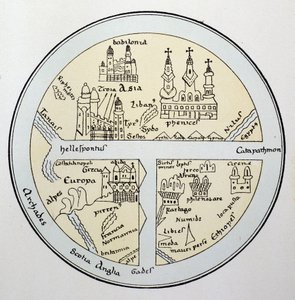 Weltkarte aus einem Leipziger Manuskript des 11. Jahrhunderts von Unknown artist