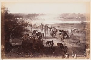 Gepäckkolonne während des Delhi-Übungslagers, ca. 1885