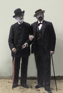 Giuseppe Verdi, italienischer Komponist (1813-1901), und Tenor Francesco Tamagno (1850-1905) in Montecatini Ende des 19. Jahrhunderts