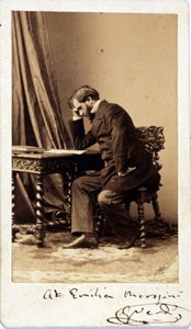 Giuseppe Verdi um 1835. Fotografie, gewidmet vom Komponisten, Museo della Scala von Mailand